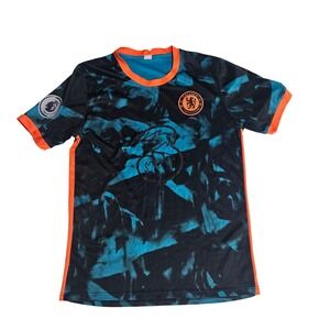 Chelsea FC Soccer Jersey Mens Blue Black Orange Tie Dye Premier League Top